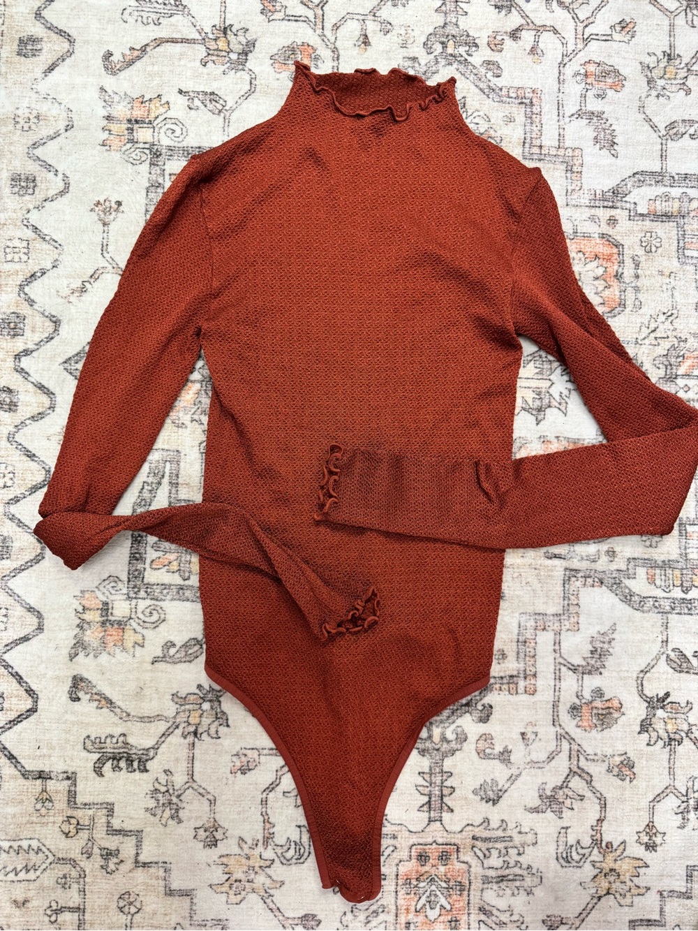 Intimately By Free People Long-Sleeve Ruffle Neck Bodysuit - XS/S